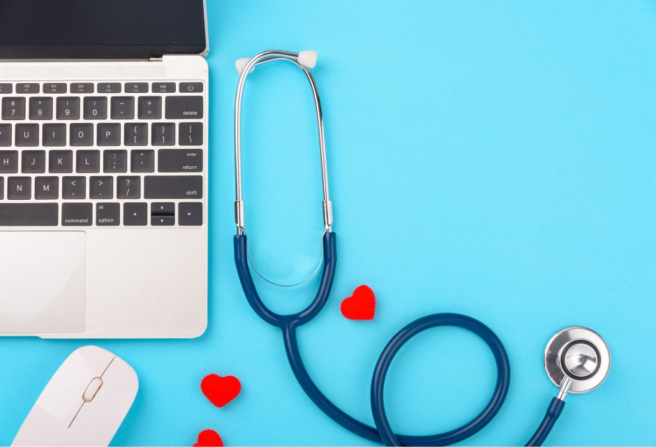 Stethoscope and laptop to monitor your websites health