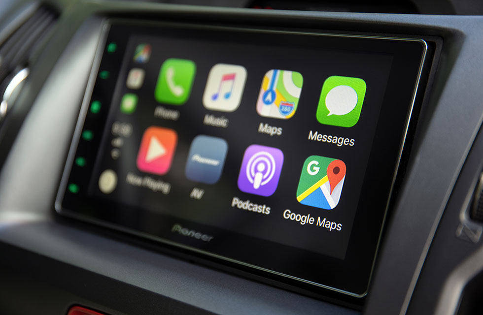 Apple Maps and Google Maps on the navigation system for Car