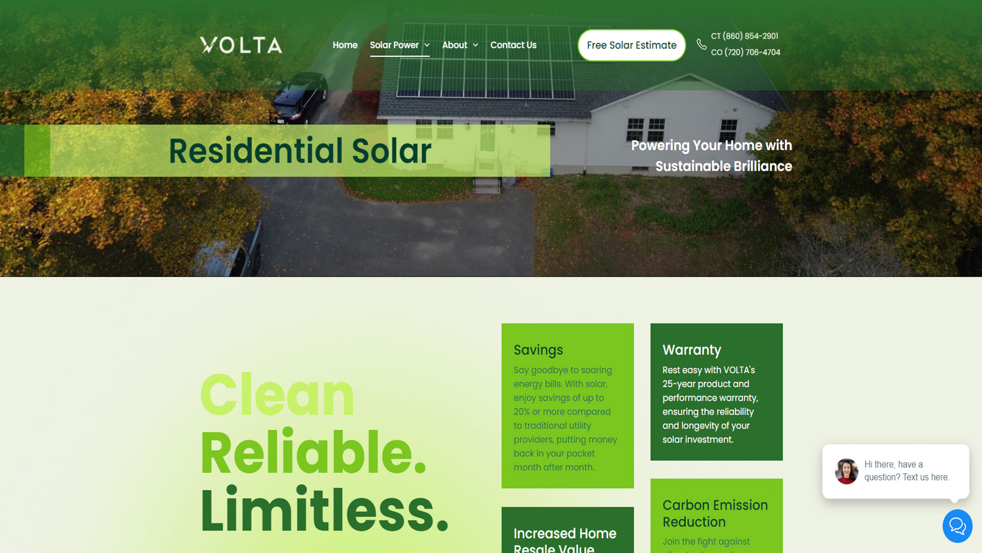 The newly designed Volta Renewables website showcases an innovative design and a user-friendly interface on both desktop and mobile devices.