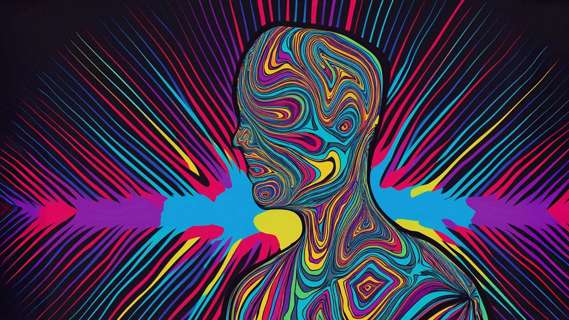 bstract art designed by AI of the Human element for a background image about AI in SEO